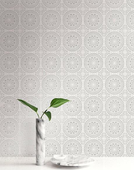 Kenneth James PS40810 Twist Pewter Medallion Wallpaper