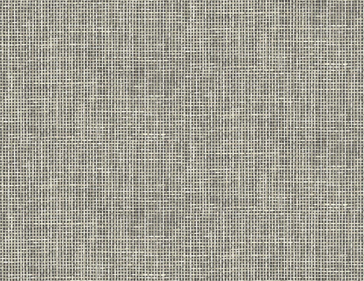 Kenneth James PS41300 Woven Summer Charcoal Grid Wallpaper