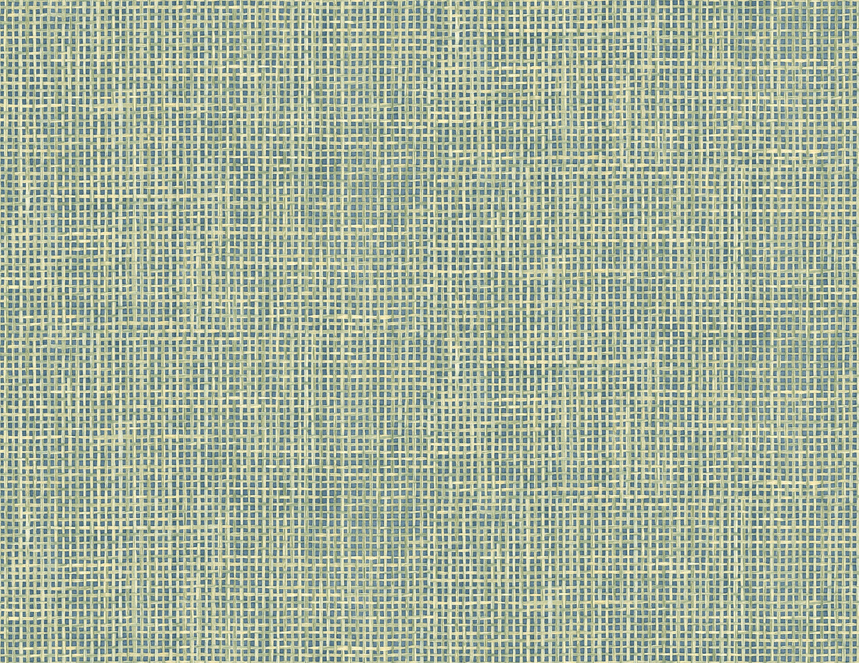 Kenneth James PS41304 Woven Summer Green Grid Wallpaper