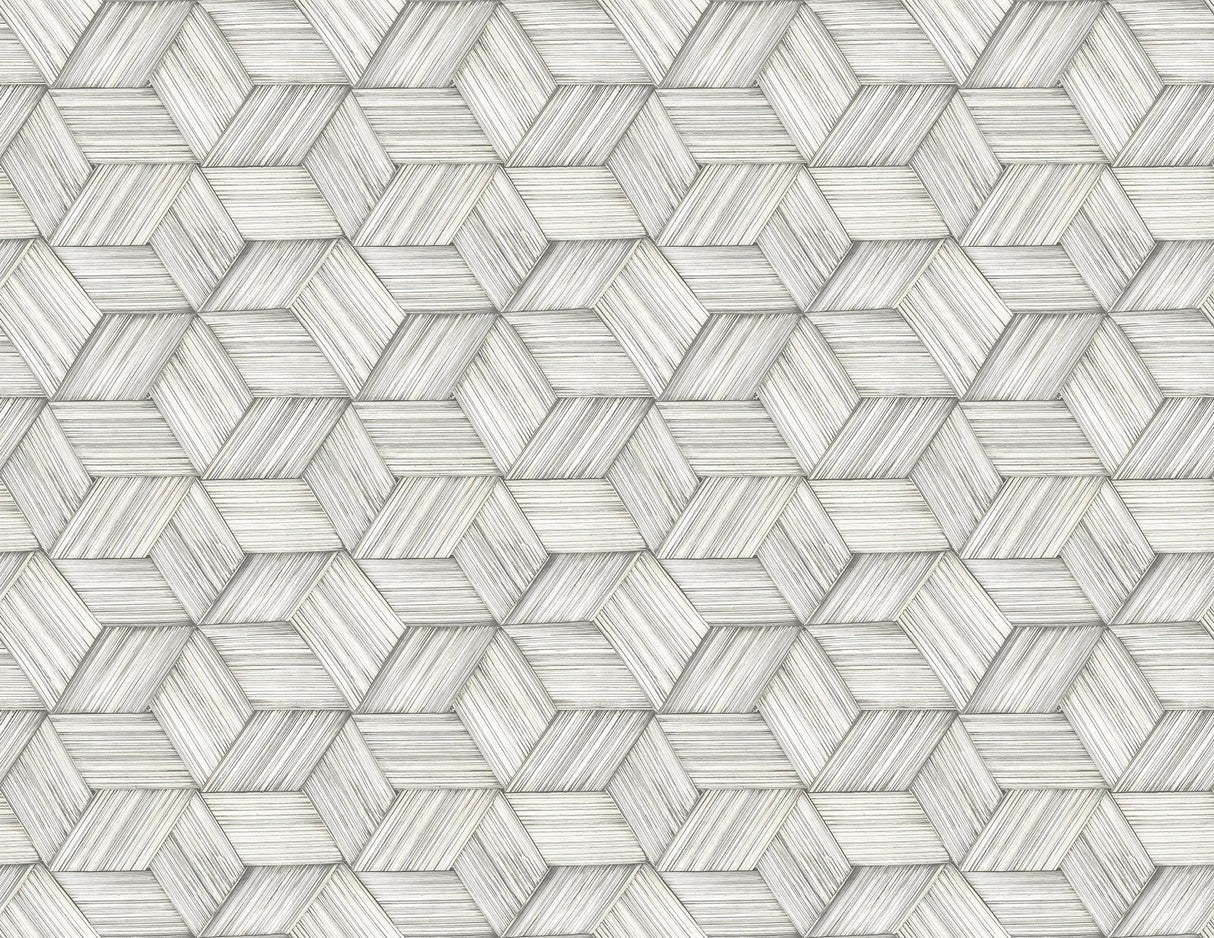 Kenneth James PS41400 Intertwined Grey Geometric Wallpaper