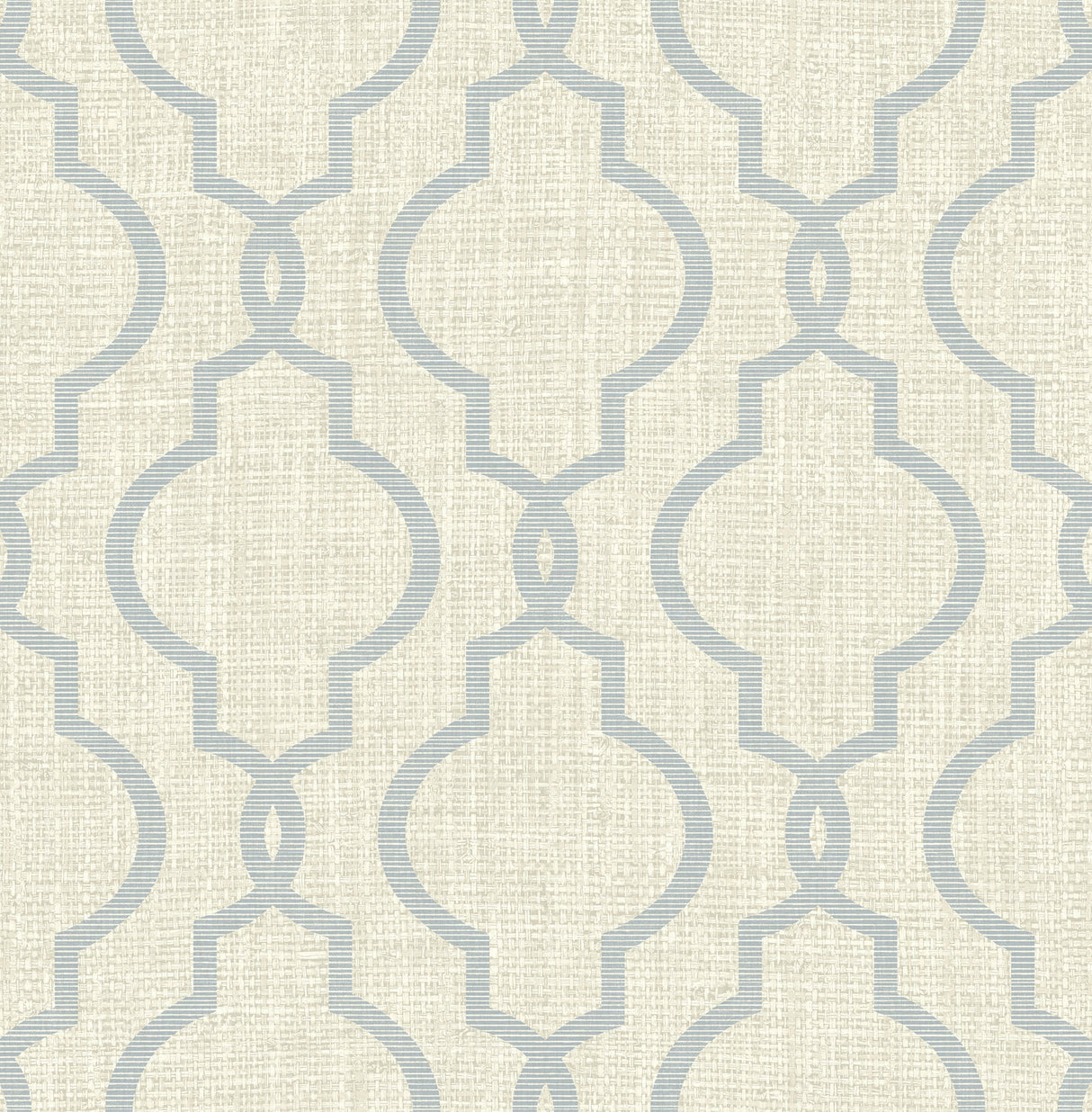 Kenneth James PS41702 Geometric Jute Grey Quatrefoil Wallpaper