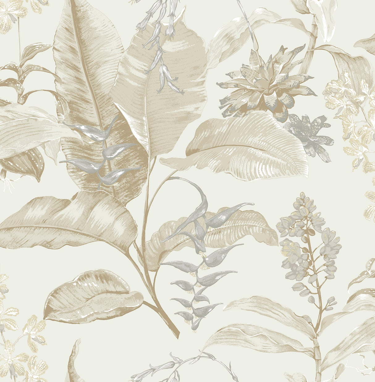 Kenneth James PS41805 Maui Beige Botanical Wallpaper