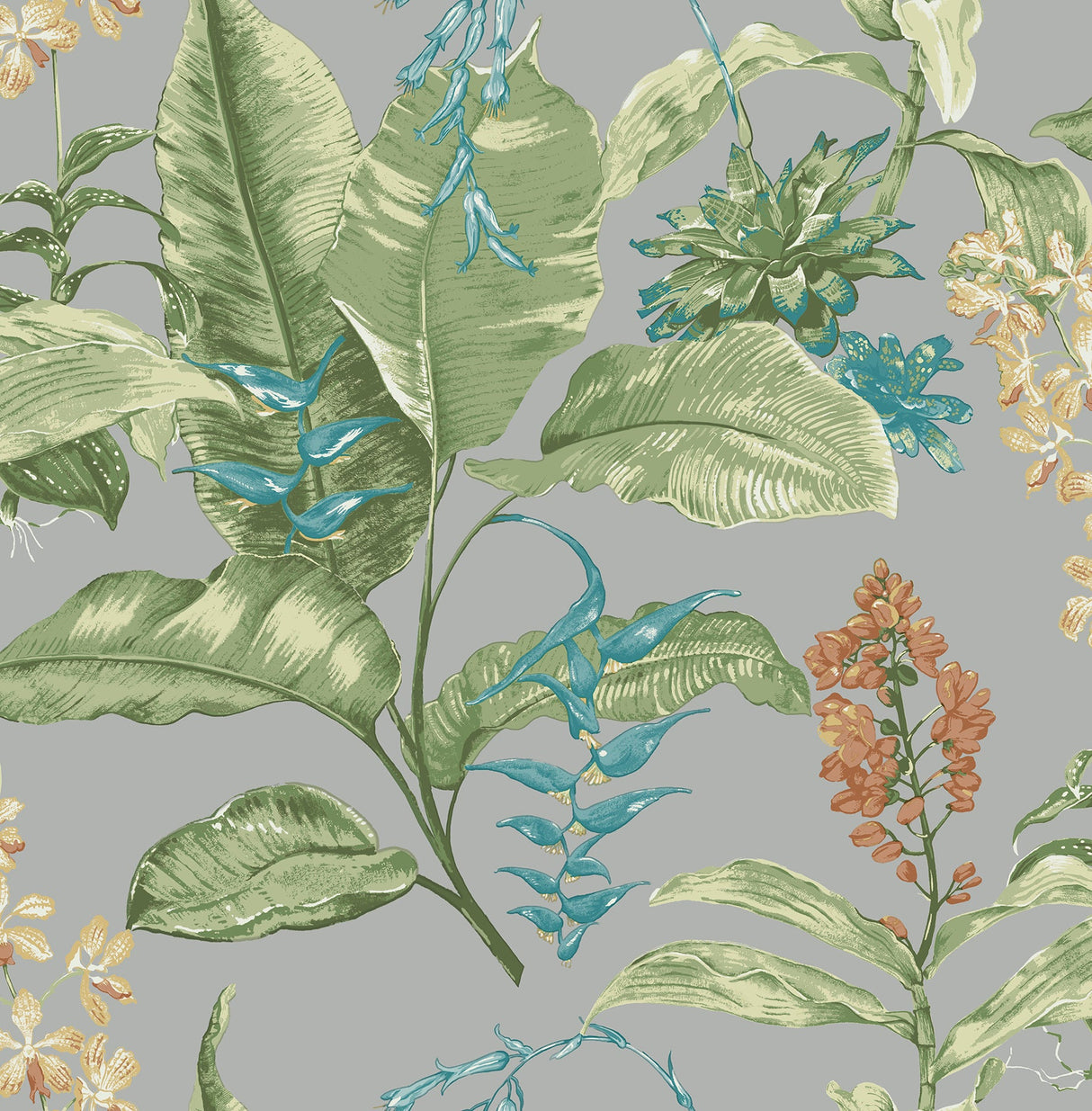 Kenneth James PS41808 Maui Grey Botanical Wallpaper