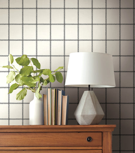 York PSW1023RL Magnolia Home Sunday Best Black Peel & Stick Wallpaper