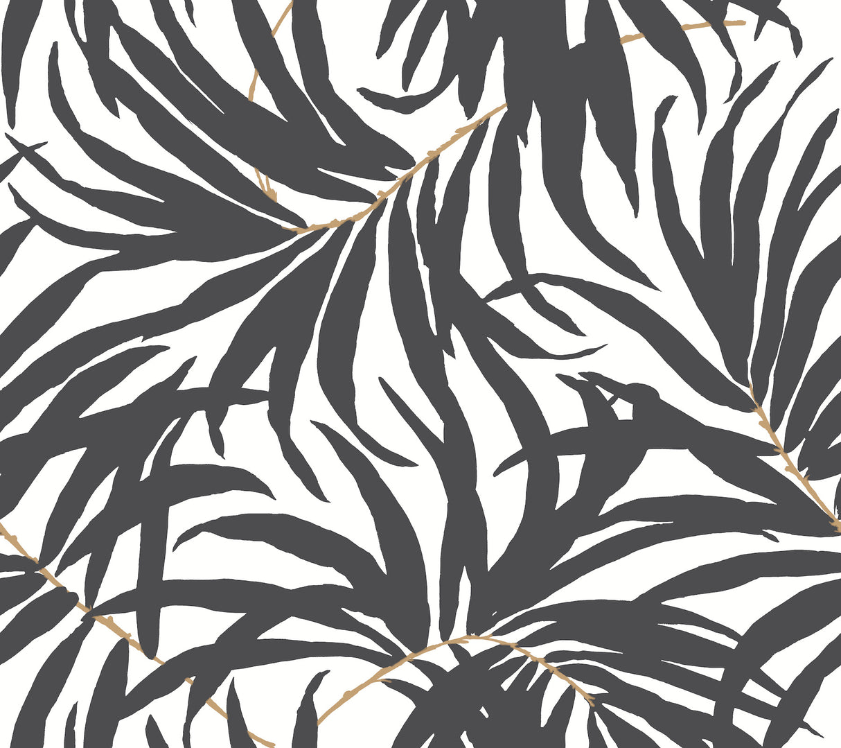 York PSW1029RL Bali Leaves Black Peel & Stick Wallpaper