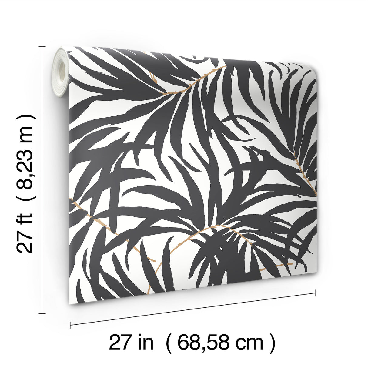 York PSW1029RL Bali Leaves Black Peel & Stick Wallpaper