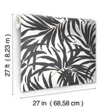 York PSW1029RL Bali Leaves Black Peel & Stick Wallpaper