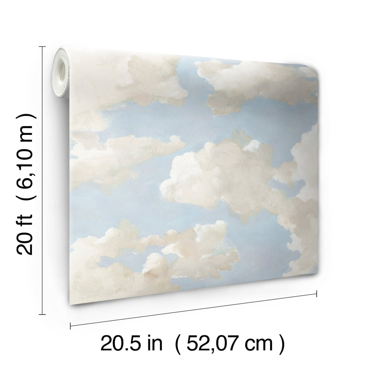 York PSW1079RL Clouds on Canvas Blue Peel & Stick Wallpaper