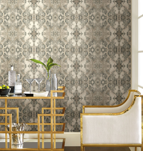 York PSW1092RL Inner Beauty Grey Peel & Stick Wallpaper