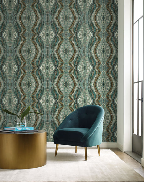 York PSW1112RL Kaleidoscope Teal Peel & Stick Wallpaper