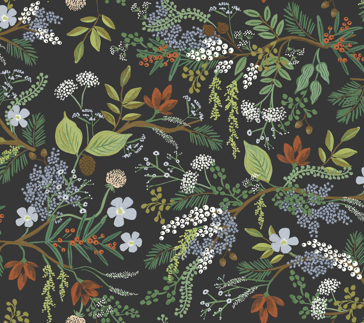 York PSW1198RL Juniper Forest Black Peel & Stick Wallpaper