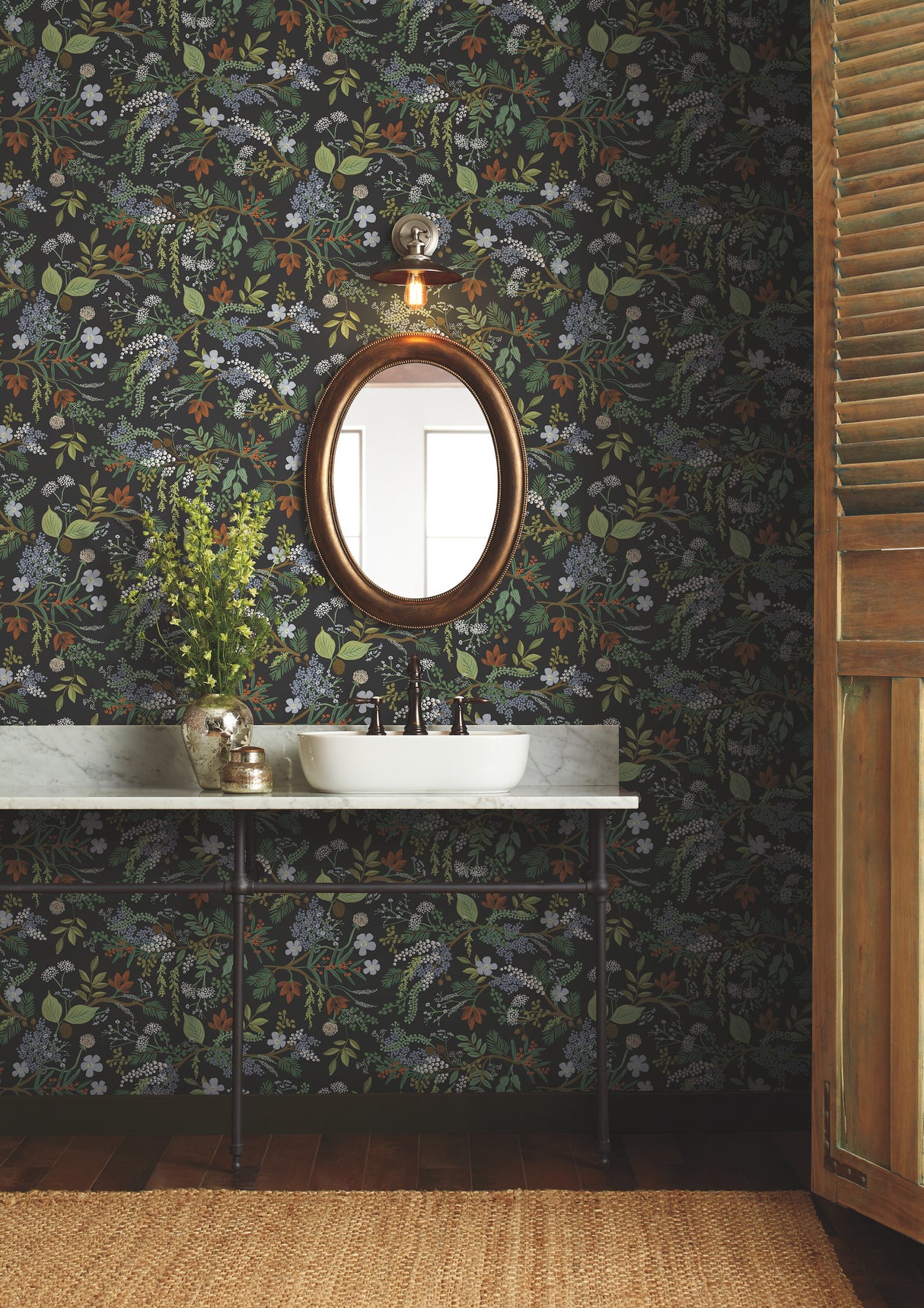 York PSW1198RL Juniper Forest Black Peel & Stick Wallpaper