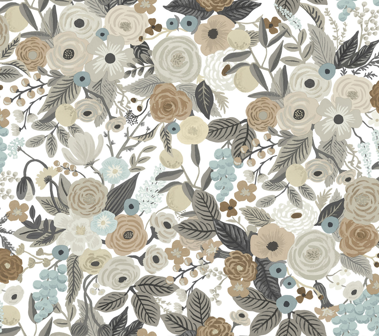 York PSW1202RL Garden Party Off White & Brown Peel & Stick Wallpaper