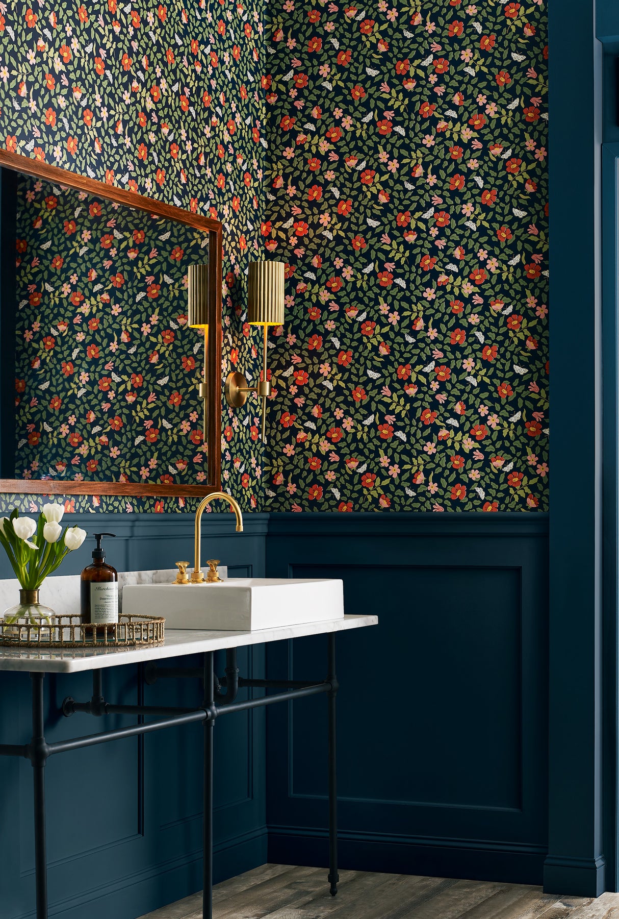 York PSW1314RL Primrose Rose & Navy Peel & Stick Wallpaper