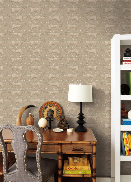 York PSW1358RL Big Cat Walk Brown Peel & Stick Wallpaper