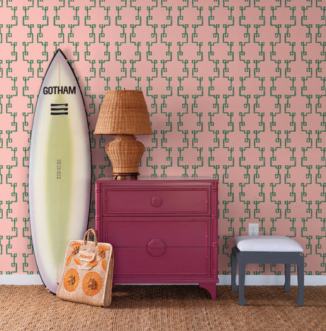 York PSW1387RL Bamboozled Bahama Pink Peel & Stick Wallpaper