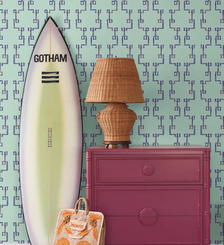 York PSW1388RL Bamboozled Sky Blue Peel & Stick Wallpaper