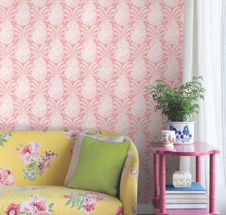 York PSW1391RL Colony Club Shell Pink Peel & Stick Wallpaper