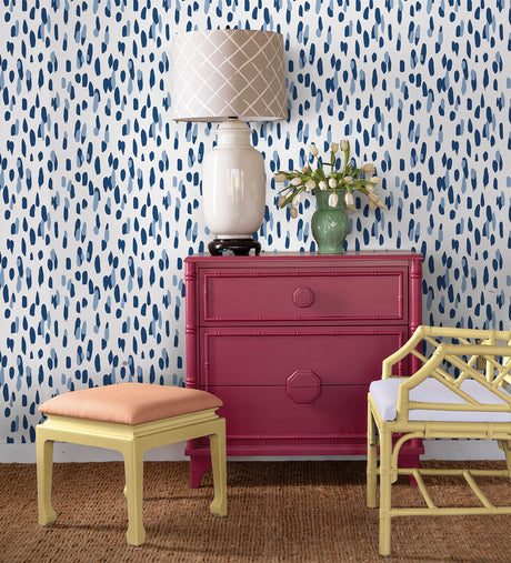 York PSW1394RL Club House Navy Blue Peel & Stick Wallpaper