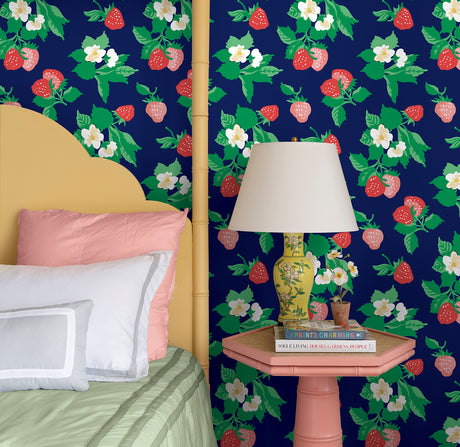 York PSW1396RL Berry Nice Navy Blue Peel & Stick Wallpaper