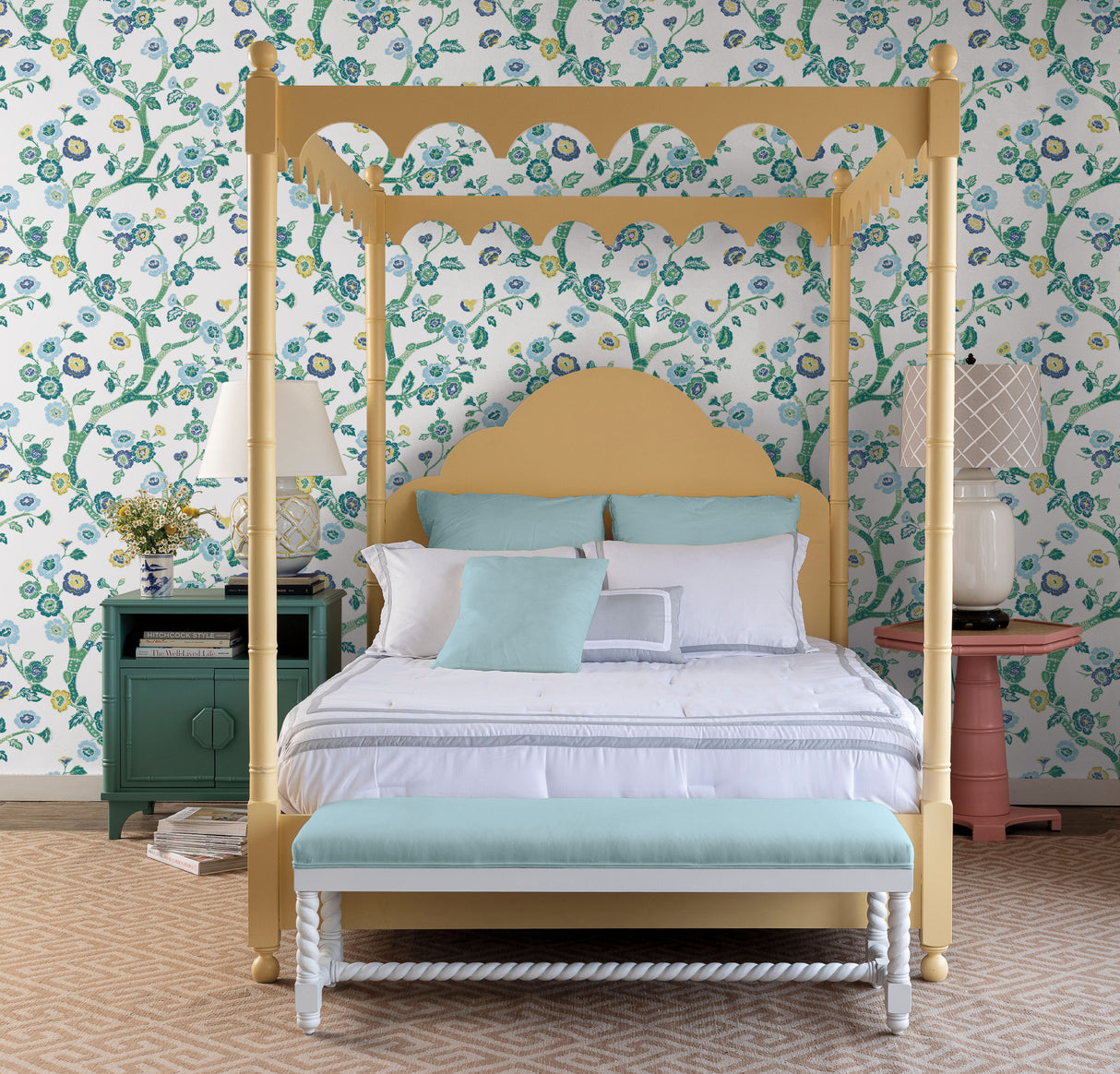 York PSW1406RL Temple Garden Bardados Green Peel & Stick Wallpaper