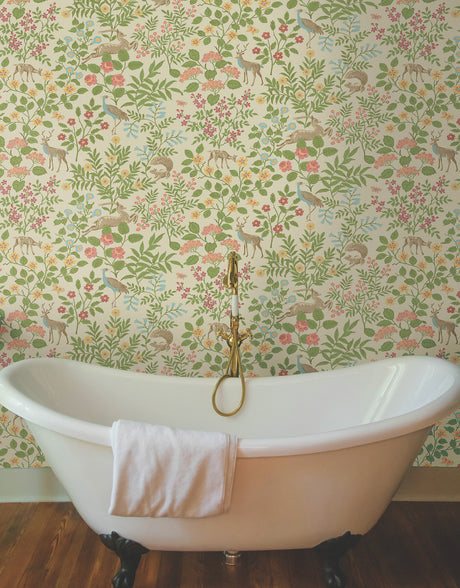 York PSW1436RL Woodland Floral Linen Peel & Stick Wallpaper