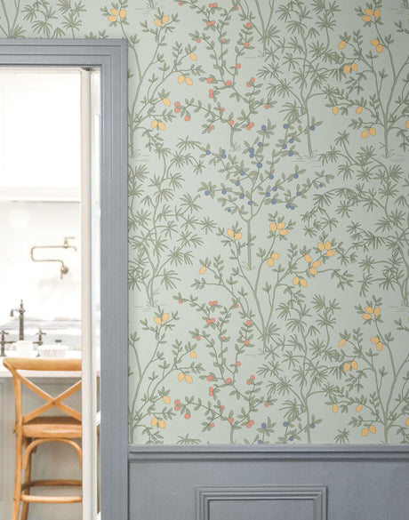York PSW1453RL Lemon Grove Vintage Duck Egg Peel & Stick Wallpaper