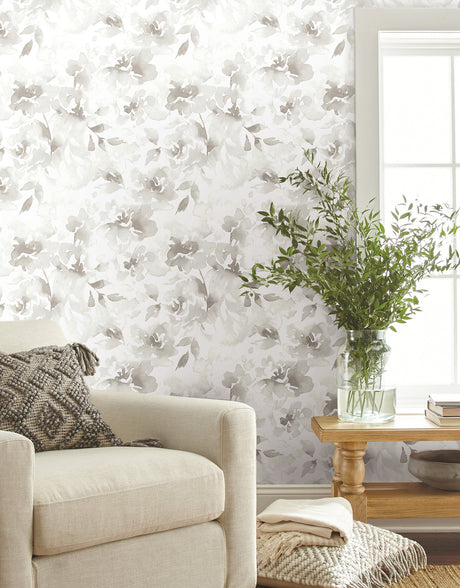 York PSW1495RL Renewed Floral Neutral Wallpaper