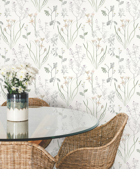 York PSW1521RL Alpine Botanical Lavender Peel & Stick Wallpaper