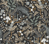 York PSW1537RL Peacock Garden Black Peel & Stick Wallpaper