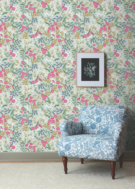 York PSW1545RL Sweetbrier Mint Peel & Stick Wallpaper
