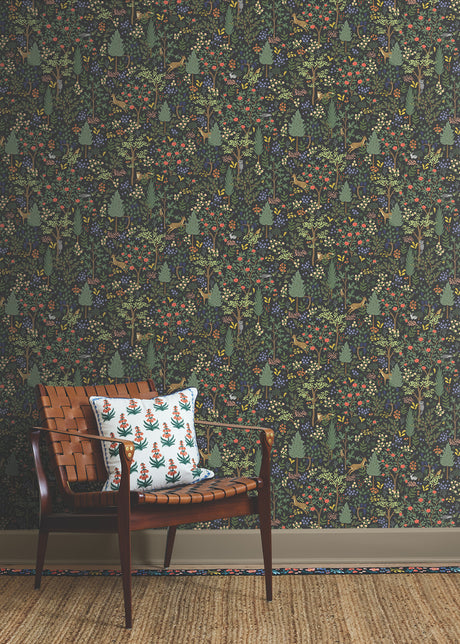 York PSW1546RL Woodland Black Peel & Stick Wallpaper