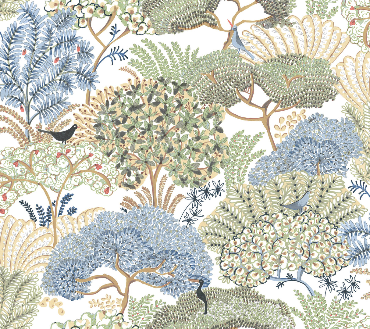 York Wallcoverings PSW1695RL Everbloom Forest Butter Botanic