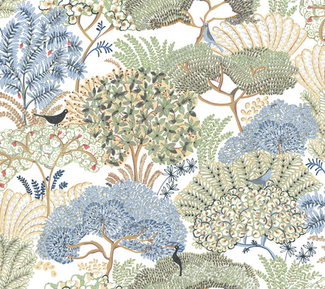 York Wallcoverings PSW1695RL Everbloom Forest Butter Botanic