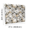 York Wallcoverings PSW1698RL Fantasium Black Floral Peel + S