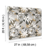 York Wallcoverings PSW1698RL Fantasium Black Floral Peel + S