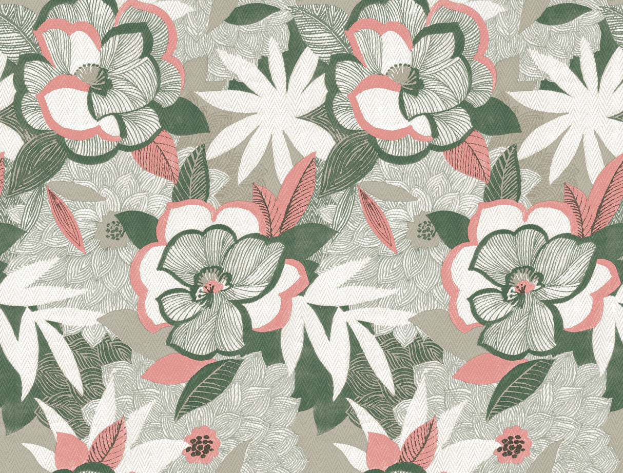 York Wallcoverings PSW1700RL Fantasium Coral Floral Peel + S