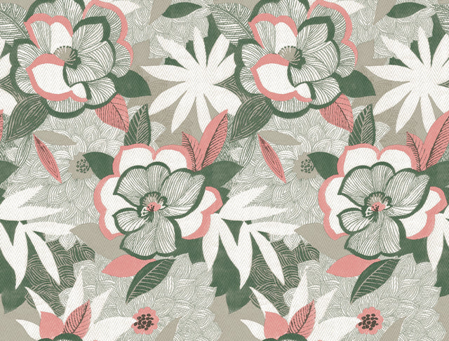 York Wallcoverings PSW1700RL Fantasium Coral Floral Peel + S