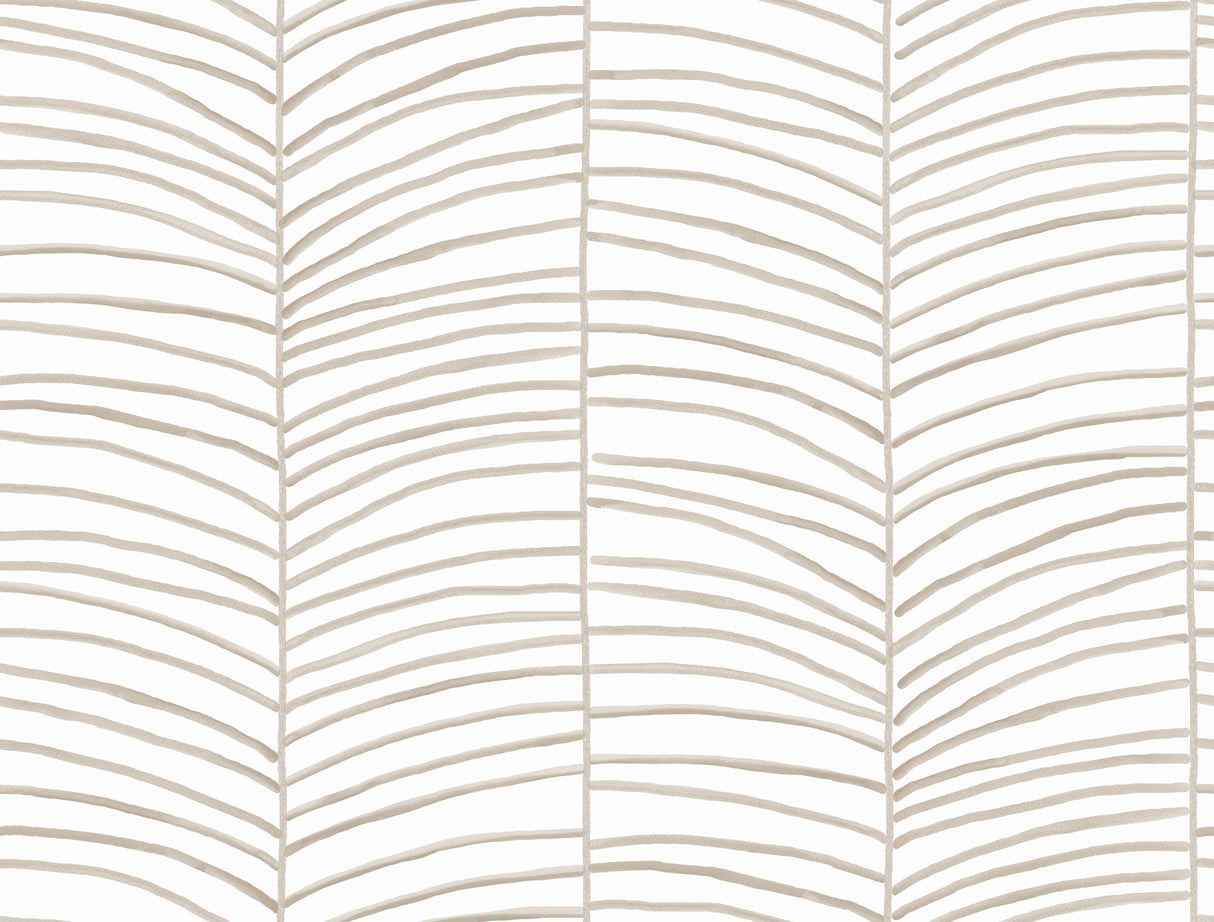 York Wallcoverings PSW1702RL Cascade Palm Taupe Chic Tropics
