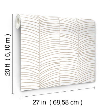 York Wallcoverings PSW1702RL Cascade Palm Taupe Chic Tropics