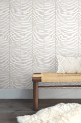 York Wallcoverings PSW1702RL Cascade Palm Taupe Chic Tropics