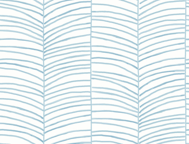 York Wallcoverings PSW1703RL Cascade Palm Blue Chic Tropics 