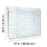 York Wallcoverings PSW1703RL Cascade Palm Blue Chic Tropics 