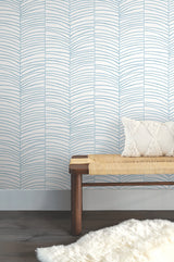 York Wallcoverings PSW1703RL Cascade Palm Blue Chic Tropics 