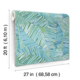 York Wallcoverings PSW1704RL Crown Canopy Blue Palm Peel + S