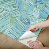 York Wallcoverings PSW1704RL Crown Canopy Blue Palm Peel + S