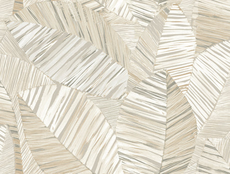 York Wallcoverings PSW1705RL Crown Canopy Neutral Palm Peel 