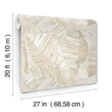 York Wallcoverings PSW1705RL Crown Canopy Neutral Palm Peel 
