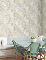 York Wallcoverings PSW1705RL Crown Canopy Neutral Palm Peel 