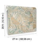 York Wallcoverings PSW1706RL Crown Canopy Teal Palm Peel + S